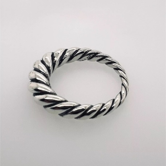 David Yurman Pure Form Wedding Band Set .925 SS  Ring Size 9 Unisex - Picture 4 of 5